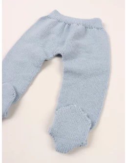 Pantaloni tricotati cu botosei baby bleu