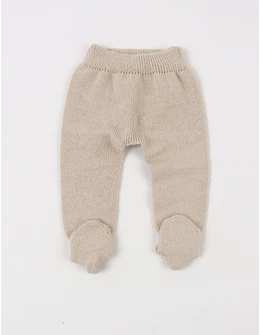 Pantaloni tricotati cu botosei baby crem