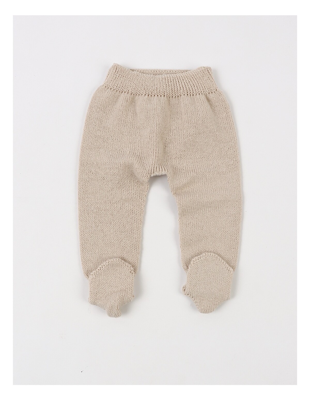 Pantaloni tricotati cu botosei baby crem