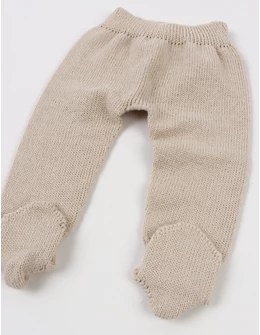 Pantaloni tricotati cu botosei baby crem