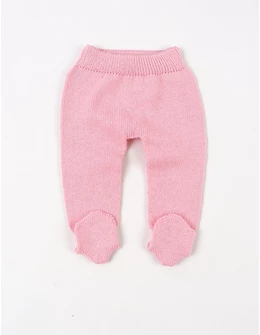 Pantaloni tricotati cu botosei baby roz