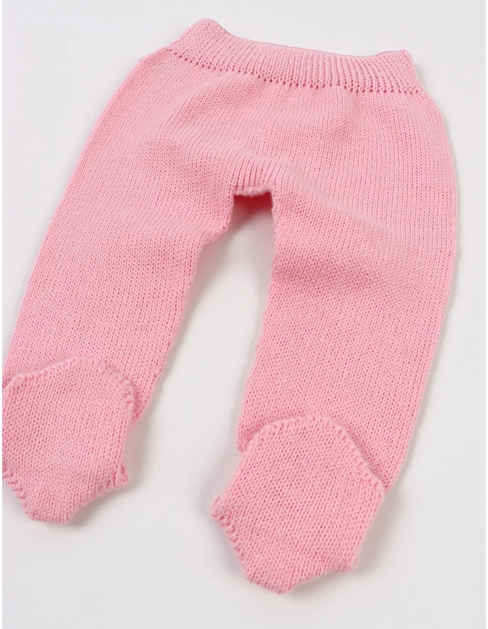Pantaloni tricotati cu botosei baby roz picture - 2