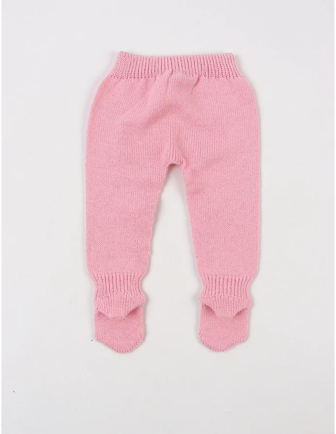Pantaloni tricotati cu botosei baby roz picture - 3