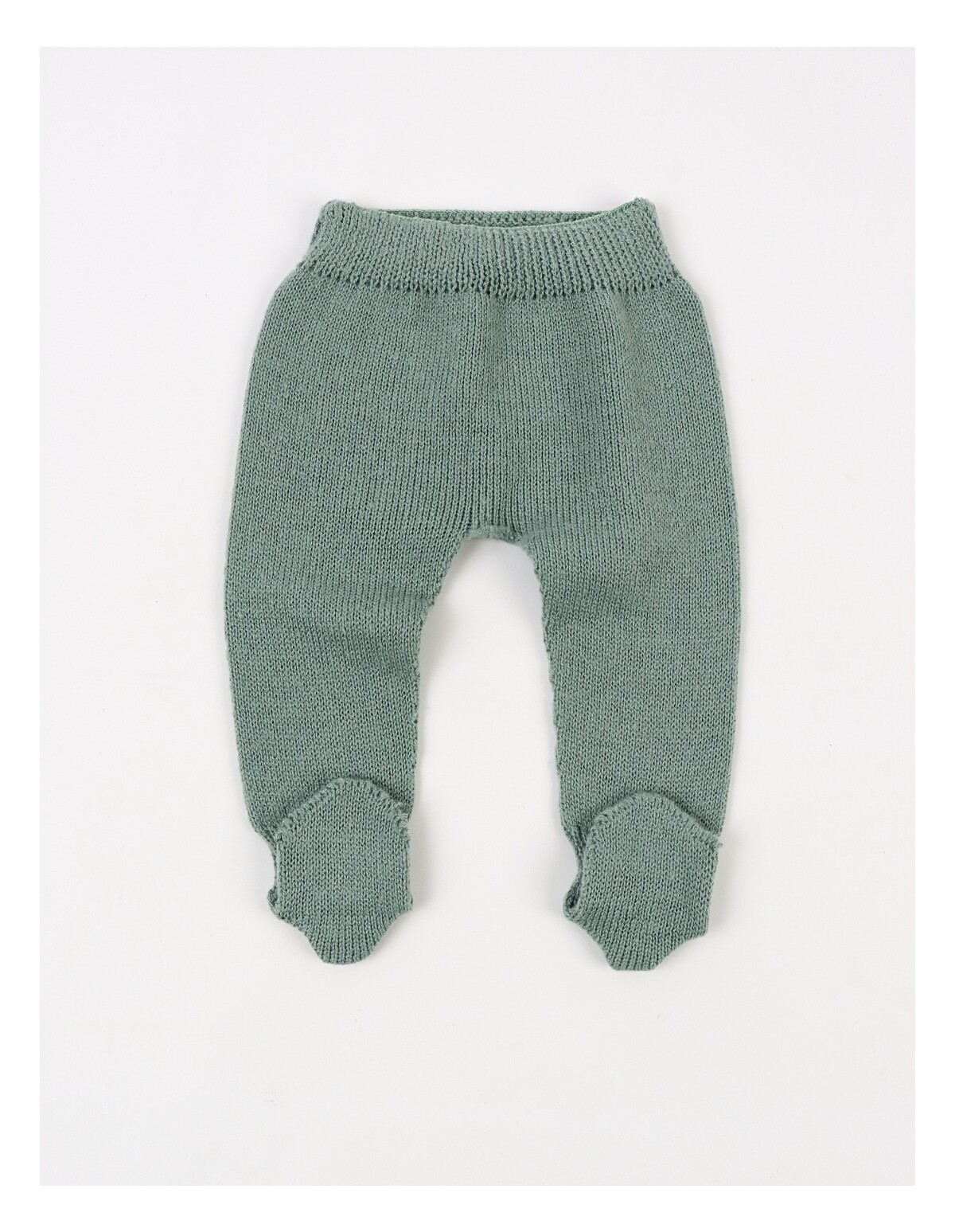 Pantaloni tricotati cu botosei baby verde