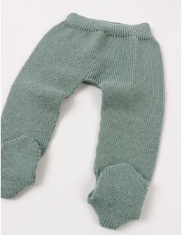 Pantaloni tricotati cu botosei baby verde