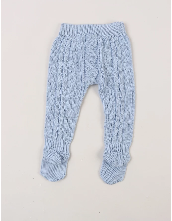 Pantaloni tricotati cu botosei Denis bleu picture - 3