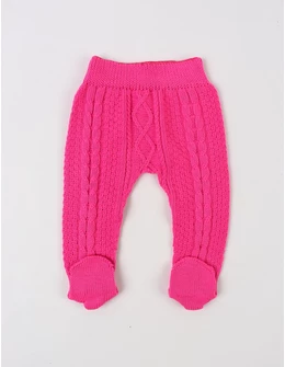 Pantaloni tricotati cu botosei Denis ciclam