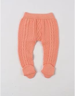 Pantaloni tricotati cu botosei Denis corai