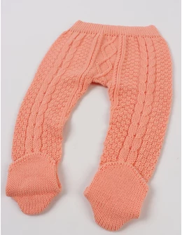 Pantaloni tricotati cu botosei Denis corai