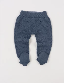 Pantaloni tricotati cu botosei Ianis albastru