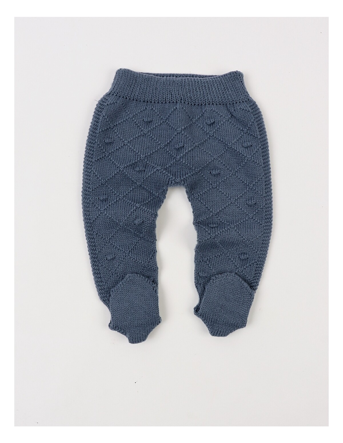 Pantaloni tricotati cu botosei Ianis albastru