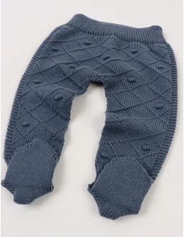 Pantaloni tricotati cu botosei Ianis albastru