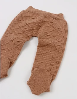 Pantaloni tricotati cu botosei Ianis maro