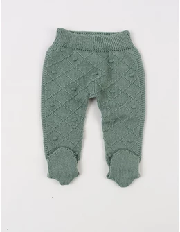 Pantaloni tricotati cu botosei Ianis verde