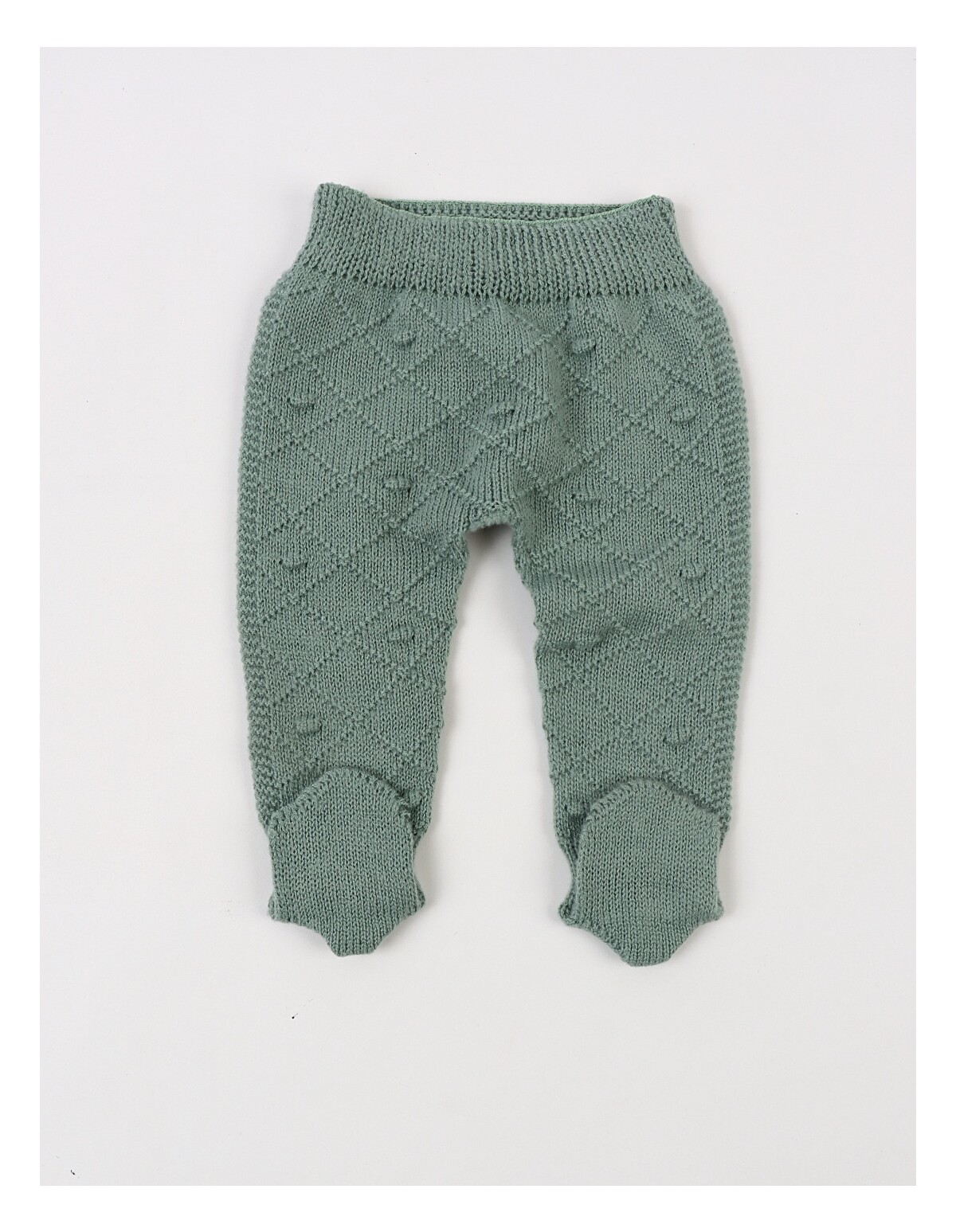 Pantaloni tricotati cu botosei Ianis verde