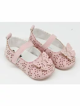 Pantofiori eleganti fetite cu fluturas model roz 1
