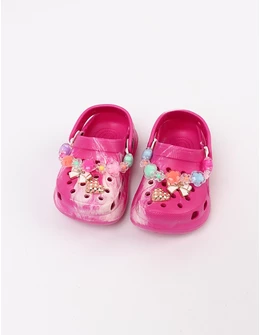 Papuci spuma usori Jibbtz Jewelry, ciclam