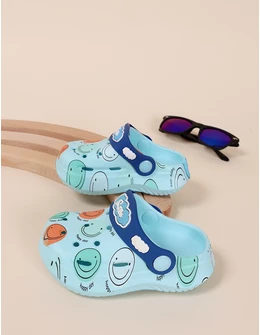Papuci sti crocs Smile happy bleu 2