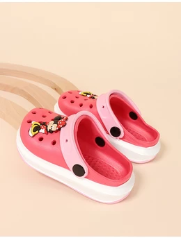 Papuci stil crocs Minnie model roz inchis 2