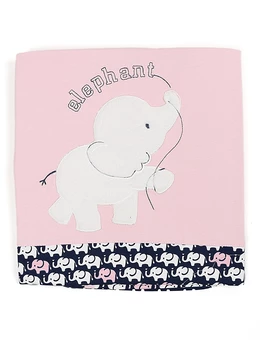 Paturica bumbac premium Elephant roz 1