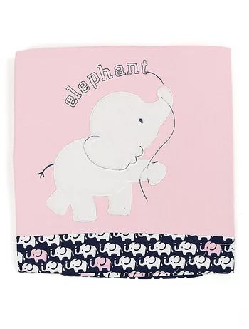 Paturica bumbac premium Elephant roz