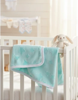 Paturica Minky dubla Stelute, verde