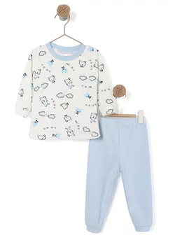 Pijama alb-bleu ursuleti 1