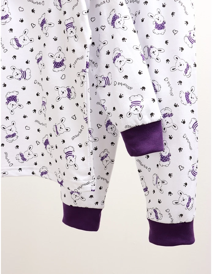 Pijama bbc ML Romania, Absorba Rabbit, alb-mov picture - 3