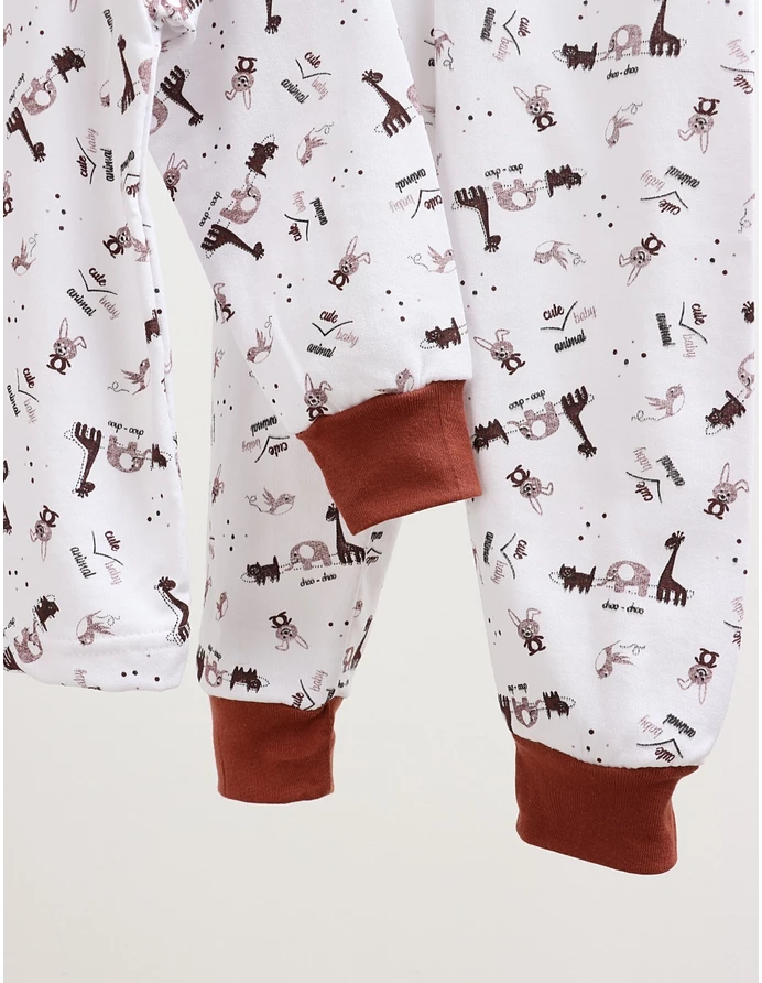 Pijama bbc ML Romania, Cute Animal, alb-maro picture - 3