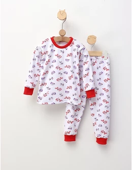 Pijama bbc ML Romania Moto Train, rosu-mov