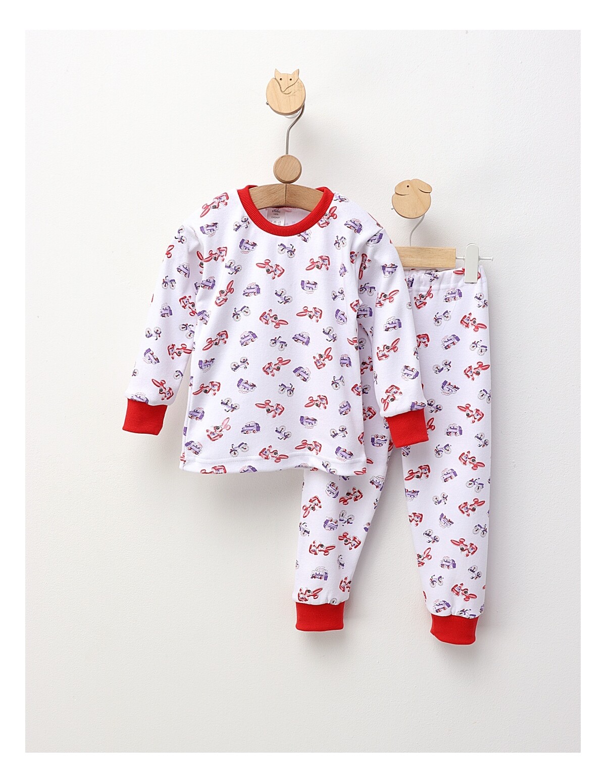 Pijama bbc ML Romania Moto Train, rosu-mov