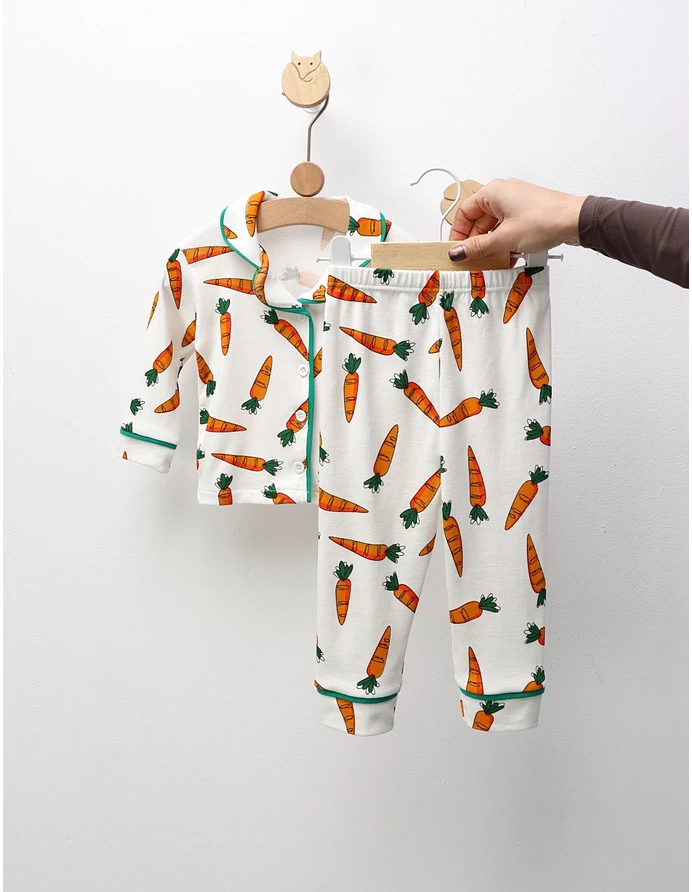 Pijama Kids and Carrots, alb-portocaliu picture - 4
