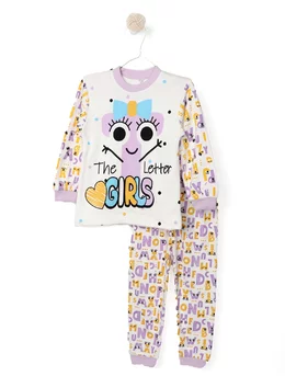  Pijama Letter girls mov 116 (5-6 ani)