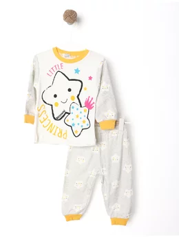 Pijama LITTLE STAR model alb-galben 1