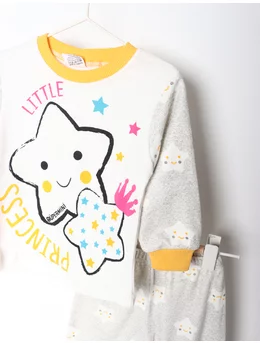 Pijama LITTLE STAR model alb-galben 2