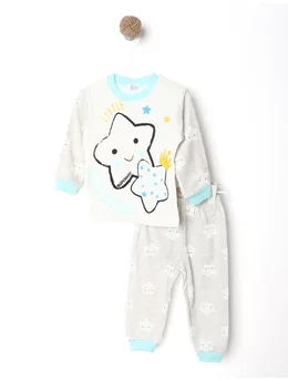 Pijama LITTLE STAR model alb-turcoaz 1