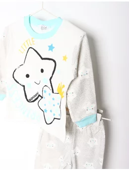 Pijama LITTLE STAR model alb-turcoaz 2