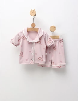 Pijama MS, Cu Happy, roz prafuit