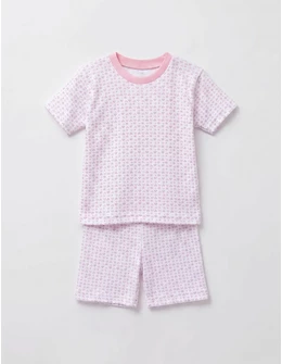Pijama MS imprimata Forme, cu roz