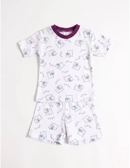 Pijama MS imprimata Ursuleti model cu mov