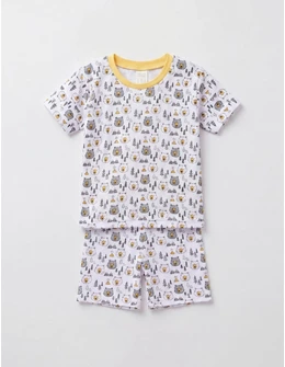 Pijama MS imprimata Wild Wild, cu galben