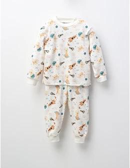 Pijama Space Rocket Bear, model alb