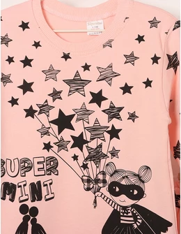 Pijama SUPER STAR GIRL model coral 2