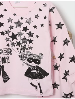 Pijama SUPER STAR GIRL model roz 2