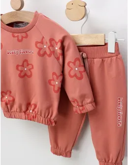 Compleu Beuty Flowers, caramiziu