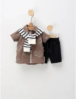 Compleu de vara, Fashion Boy, cu maro