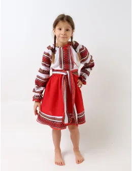 Costum national DANA alb-rosu