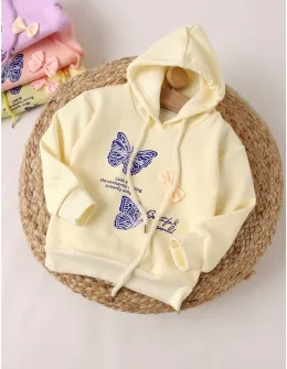 Hanorac crem, fetita Butterfly