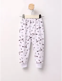 Pantaloni Cute Baby Animal alb-maro