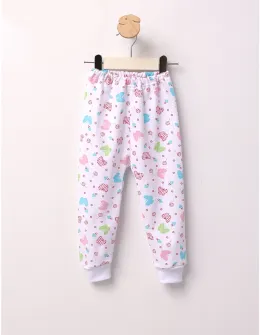 Pantaloni Fluturasi, alb-rosu